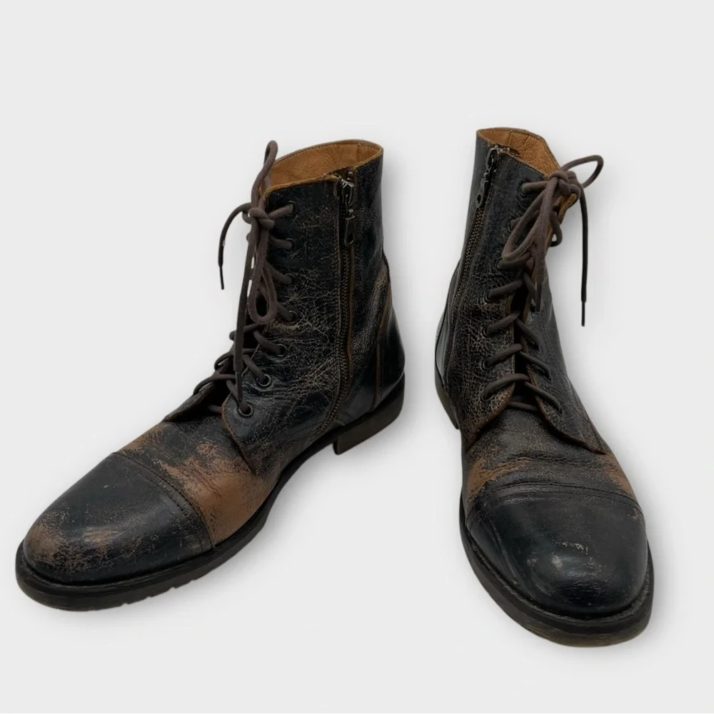 Bed Stu Protege Cobbler Combat Boots Side Zip Men’s 11 Great Condition! Leather - Picture 3 of 8